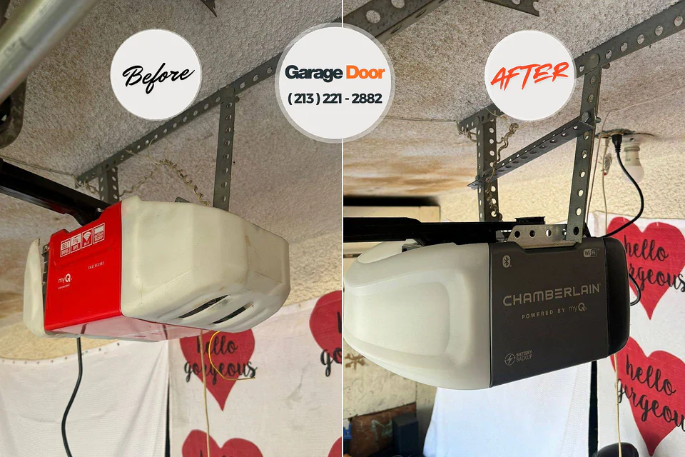 Before and after: garage door repair Clinton, IN